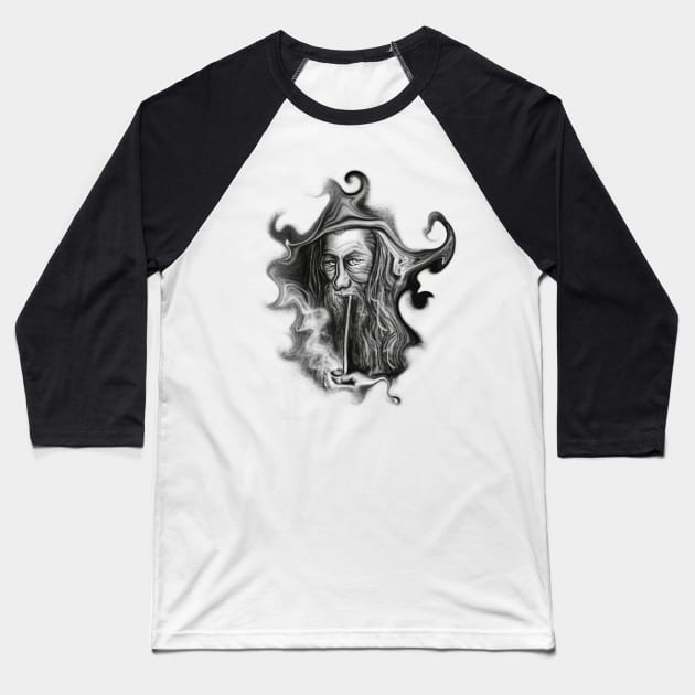 Gandalf Smoke Baseball T-Shirt by Chromaloop